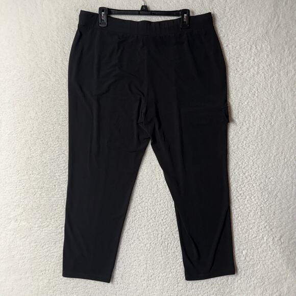 Susan Graver Size LP Liquid Knit Cargo Pants Drawstring Classic Stretch Petite - Picture 1 of 10